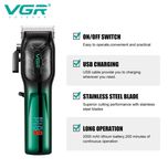 ماشین اصلاح موی سر و صورت شارژی وی جی ار مدل V-654