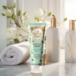 کرم دست و صورت درماکلین، حاوی عصاره جو دوسر، ویتامین F، آلانتوئین، آلوئهورا و نیاسین آمید، مرطوبکننده و آرامشبخش، حجم 75 میلی