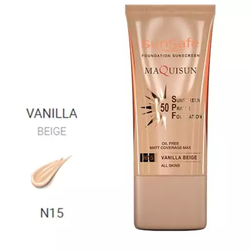 ضد آفتاب کرم‌ پودری بژ وانیلی مکی ‌سان SPF50 شماره N15 سان سیف