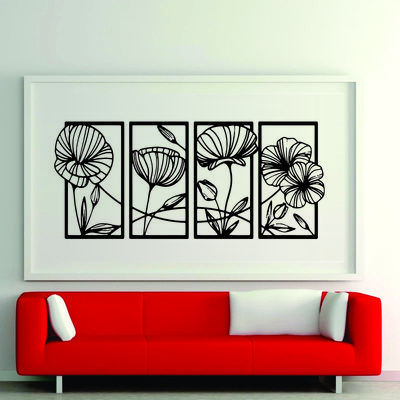 استیکر مدل چهار گل a15