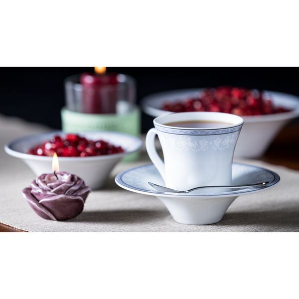 سرویس غذاخوری 108 پارچه 12 نفر چینی زرین ایران مدل وایت رز سری شهرزاد درجه یک