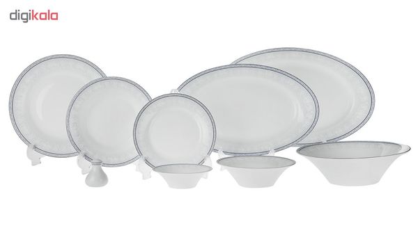 سرویس غذاخوری 35 پارچه چینی زرین ایران سری شهرزاد مدل وایت رز درجه یک