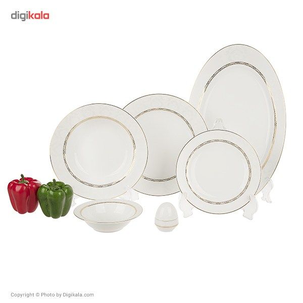سرویس غذاخوری 28 پارچه چینی زرین ایران سری ایتالیا اف مدل هدیه درجه عالی