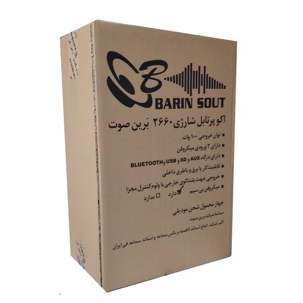 اکو پرتابل برین صوت مدل 2660W به همراه میکروفن بی سیم
