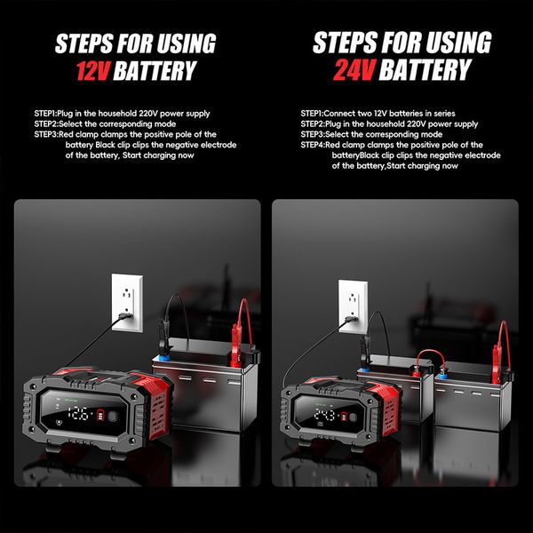 شارژر باتری خودرو فاکسسور مدل SMART-12V20A-24V10A گارانتی