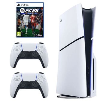 کنسول بازی سونی مدل PlayStation 5 Slim ریجن اروپا سری 2016A نسخه دیسک‌خور ظرفیت یک ترابایت به همراه دسته اضافی و بازی EA SPORTS 
