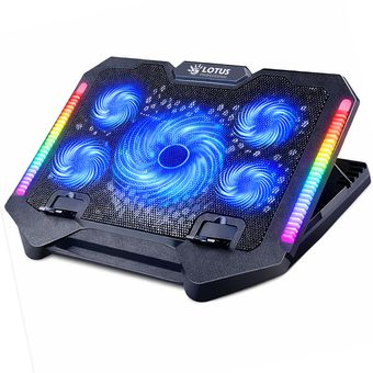 پایه خنک‌کننده لپ‌تاپ گیمینگ لوتوس مدل GF220-RGB دارای پنج عدد فن مناسب برای لپ تاپ‌های 14 تا 17 اینچی