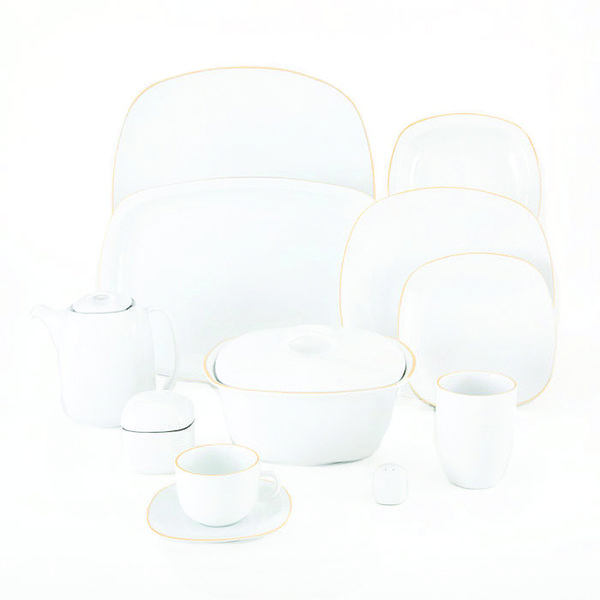 سرویس غذاخوری 98 پارچه چینی زرین ایران سری کواترو مدل سمن درجه یک