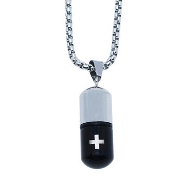 گردنبند مردانه طرح کپسول عشق کد gd02*701