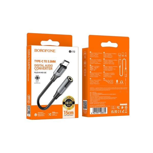 مبدل USB-C به جک 3.5 میلی متری بروفون مدل BV19
