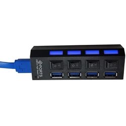 هاب USB 3.0 چهار پورت کلیددار GREAT – قطع و وصل مستقل هر پورت