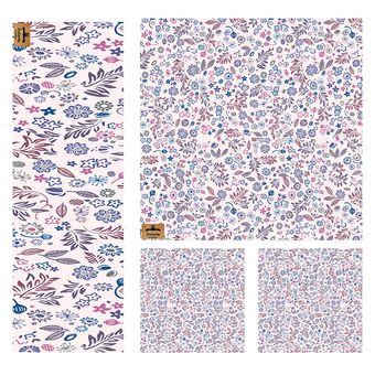 ست رومیزی 4 تیکه رومیزی باز مدل گل و برگ کد 11053