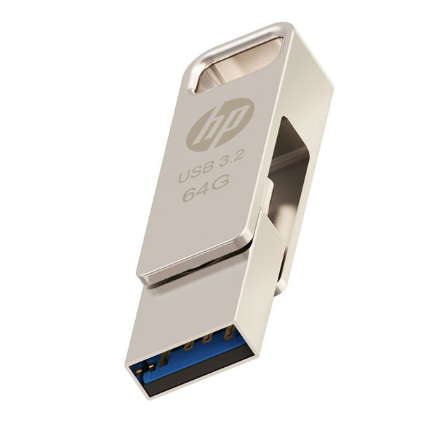 فلش HP TYPE-C مدل X206C ظرفیت 64 گیگابایت با گارانتی شرکتی