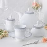 سرویس غذاخوری 108 پارچه 12 نفر چینی زرین ایران مدل وایت رز سری شهرزاد درجه یک