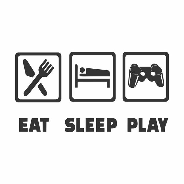 استیکر والتت مدل EAT SLEEP PLAY