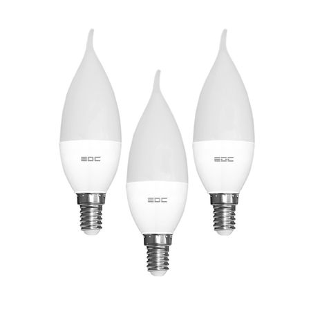 لامپ ال ای دی 7 وات ای دی سی مدل شمعی اشکی پایه E14 بسته 3 عددی