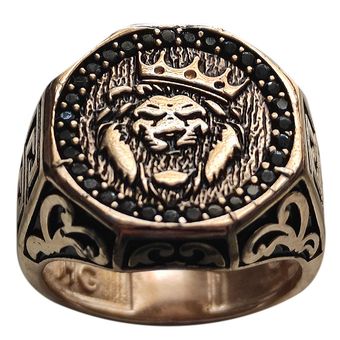 انگشتر استیل مردانه مدل شیر کد GL117