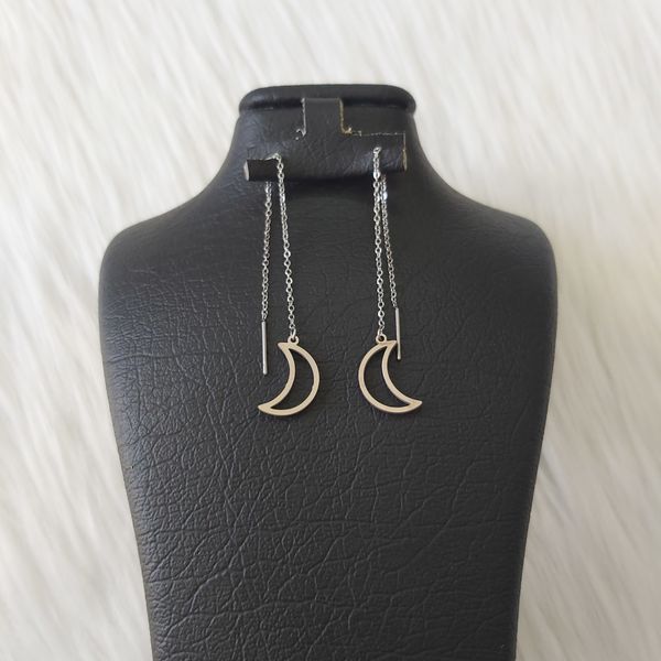 گوشواره زنانه مدل بخیه طرح ماه کد moo111