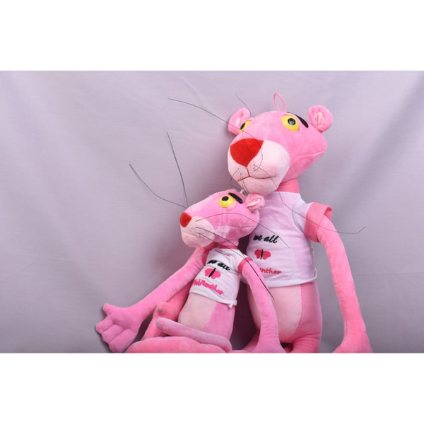 عروسک مدل پلنگ صورتی ارتفاع 55 سانتی متر