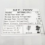 پنل خورشیدی مدل MT-70W ظرفیت 70 وات 18 ولت