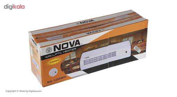 فن هیتر برقی نوا مدل NH-1256WH | بخاری دیواری و رومیزی 2000 وات با ریموت کنترل
