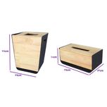 ست سطل و جای دستمال کاغذی چوبی فلزی