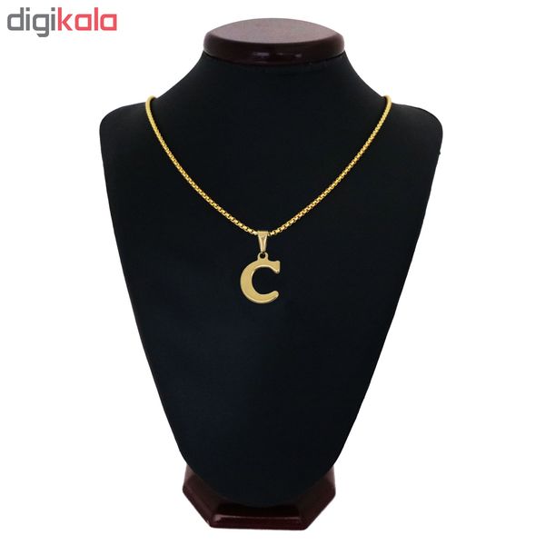گردنبند مردانه طرح حرف C کد h015