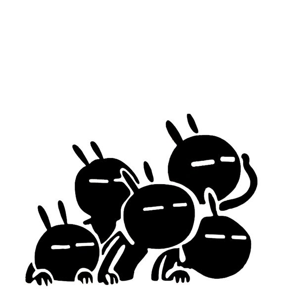 استیکر خودرو مدل خرگوشهای مشکی