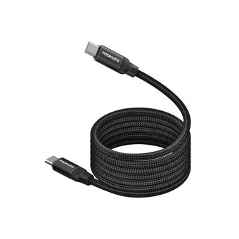 کابل USB-C پرومیت مدل SPRINGY.BLK طول 1.2 متر