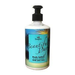 لوسیون بدن سوپکس مدل Aloe vera حجم 350 میلی‌لیتر مرطوب‌کننده و ضد حساسیت با عصاره آلوئه ورا و روغن زیتون، پمپی، مناسب مراقبت و ج
