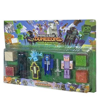 فیگور ماینکرافت 4 عددی همراه با بلوکMinecraft
