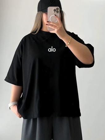 تیشرت باکسی زنانه مدل لش طرح alo