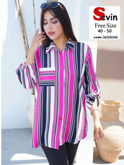 لباس زنانه شومیز جلوباز زنانه فری سایز نخی