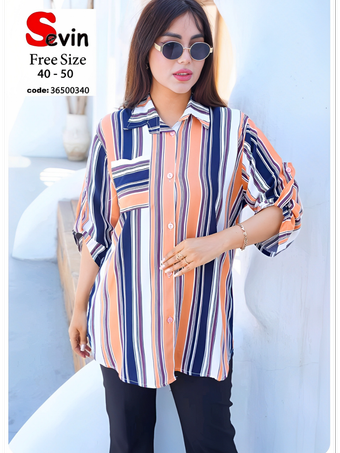 شومیز جلوباز زنانه نخی بسیار راحت و خنک