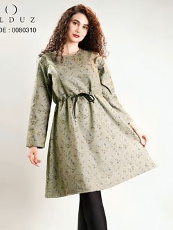 مانتو زنانه modish کمردار طرح دار | free size