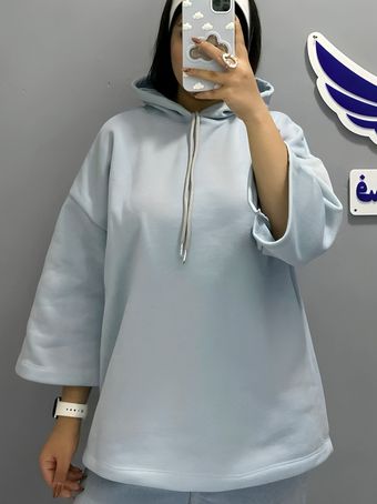 هودی باکسی کلاهدار ساده