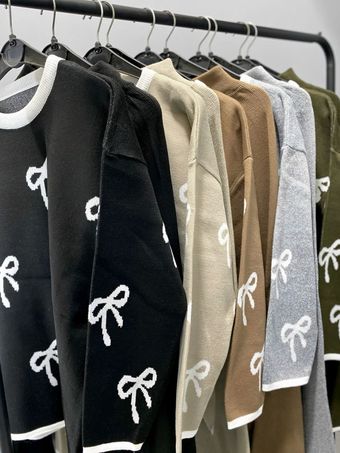 ست بلوز و شلوار بافت زنانه طرح پاپیون