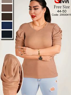 تیشرت فانریپ زنانه آستین پرنسسی با کشسانی بالا