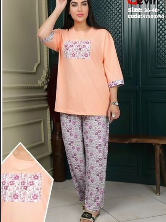 ست تیشرت و شلوار بگ راحتی زنانه