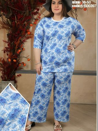 ست لباس راحتی ست تیشرت و شلوار سایز بزرگ زنانه