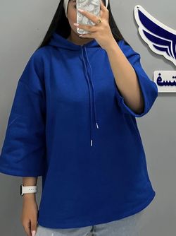 هودی باکسی کلاهدار زنانه ساده