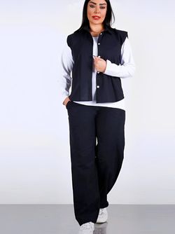 وست دو تیکه زنانه با شلوار جنس لنین گرم بالا فری سایز مناسب 36 تا 44