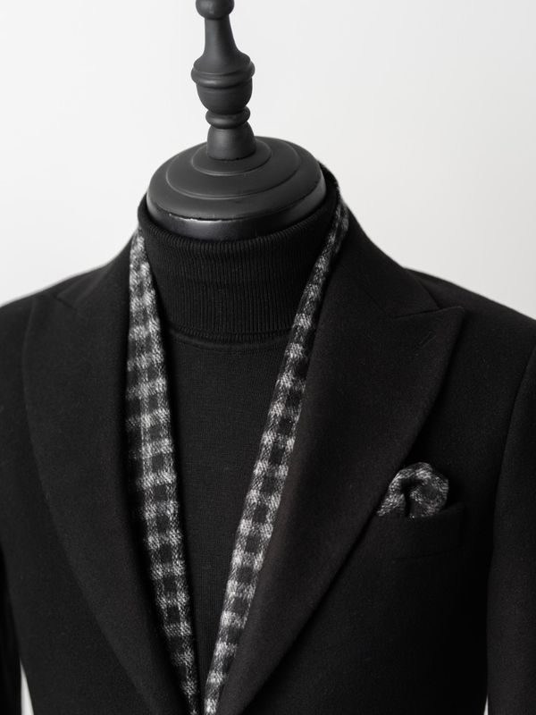 شالگردن و پوشت چهارخانه مشکی کارلوتی کد s244