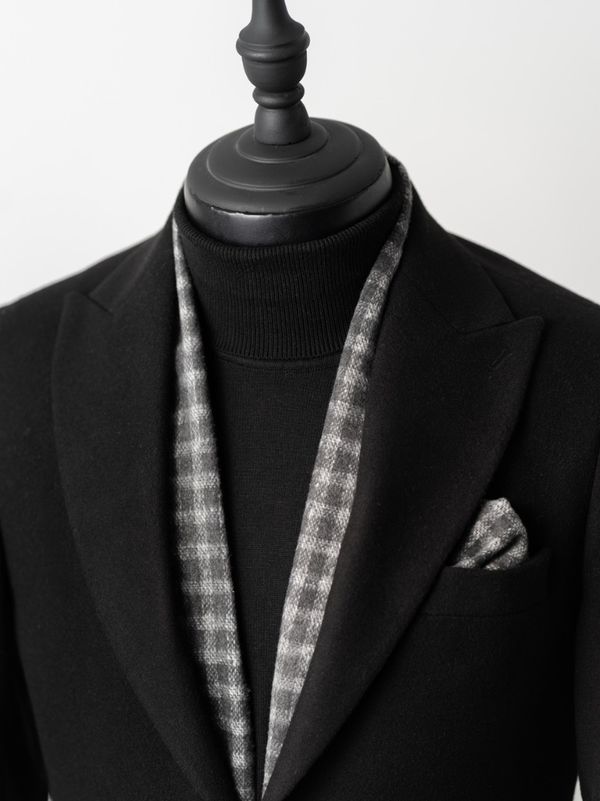 شالگردن چهارخونه طوسی کارلوتی کد s245