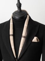 شالگردن و پوشت چهارخانه کرم کارلوتی کد s247