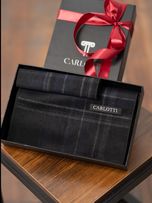 شالگردن و پوشت چهارخانه سرمه ای کارلوتی کد s248