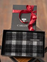 شالگردن و پوشت چهارخانه سفید مشکی کارلوتی کد s249