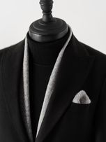 شالگردن و پوشت کجراه پشمی طوسی کارلوتی کد s242