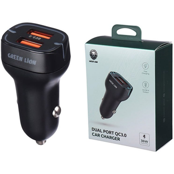 شارژر فندکی ماشین گرین لاین مدل GN36WQCC2MBK