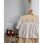 ست بلوز شلوار دخترانه مانیا رنگ عسلی